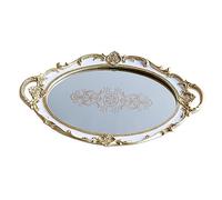 Plateau à bijoux rond, plateau de service miroir, plateau de rangement, commode, plateau de fruits, plats de service, collier, rangement, bague, plateau de rangement for petits objets, assiette ovale/