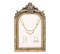 Plateau à bijoux vintage, plateau à bijoux antiques | Support à bijoux en résine avec support en velours de style baroque - Présentoir de photos de colliers fait à la main pour les anniversaires, la f