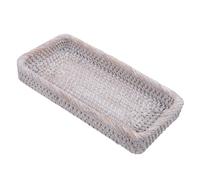 Plateau à Bonbons en Rotin Rectangulaire Tressé Fait Main 25x13 CM | Organisation Facile pour Petits Objets, la Cuisine et Salle de Bain, Texture Naturelle Artisanale