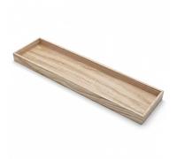Plateau à bougie rectangulaire en bois avec bord haut - 80 x 20 cm - Plateau décoratif XL long naturel - Plateau décoratif pour Noël, l'avent, mariage, cadeaux