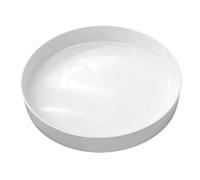 Plateau à bougie rond blanc brillant - 25 cm - Plateau décoratif brillant avec bord - Plateau de serveur Assiette décorative réutilisable pour décorations cadeaux de Noël