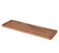 Plateau à bougies rectangulaire en acacia - 45 x 14 cm - Plateau décoratif en bois avec rebord - Décoration de table - Planche à bougies pour Noël, Avent, arrangements floraux, mariage