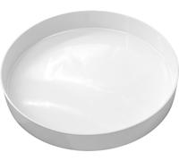 Plateau à bougies rond blanc brillant - 25 cm - Plateau de service brillant avec bord