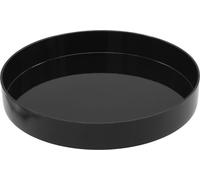 Plateau à bougies rond noir brillant - 25 cm - Plateau de service brillant avec bord