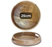 Plateau À Bougies Tablett Service Décoratif En Bois Marron 25cm Boho Inde
