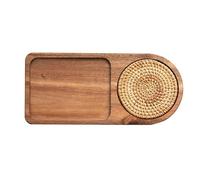 Plateau à Café Assiette en Bois Plateau de Petit-DéJeuner pour Servir des Aliments Hospitalité Service à Café Service à Thé