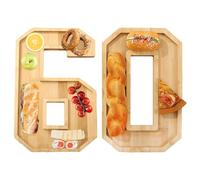 Plateau à charcuterie en bois pour 60e anniversaire de mariage, 30e, 40e, 50e et 60e anniversaire, plateau de service en bois pour bonbons, gâteaux, cookies
