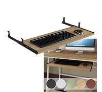 Plateau à clavier en bois, étagère coulissante sous le bureau en 5 couleurs, tiroir pour clavier et souris, parfait pour la maison, le bureau ou le bureau d'étude, solution peu encombrante et élégante