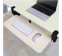 Plateau à clavier sous le bureau, Plateau de rangement for clavier rose, étagère coulissante en bois, plate-forme ergonomique for clavier, extension de bureau réglable(White Maple,76*24Cm/30*9Inch)