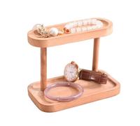 Plateau À Clés Pour L'Entrée - Organisateur En Bois À Double Niveau | Plateau À Clés Pour Table D'Entrée | Pour Collier, Bague, Portefeuille, Téléphone, Bijoux Sur Table De Nuit, Coiffeuse, Bureau, Ta