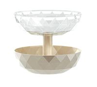 Plateau à collation - Support amovible à 2 étages, organisateur de bonbons empilable avec couvercle, bol de service décoratif pour éclats de noix | Bol à fruits de table double couche pour