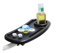 Plateau à collations pour poussette avec support de téléphone,Organisateur de poussette 3 en 1 avec porte-gobelet | Plateau de voyage antidérapant pour porte-gobelet, fixation pour poussette, Rotation