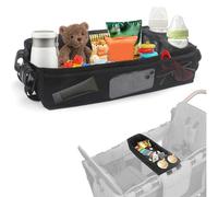 Plateau à collations pour poussette - Plateau porte- pour fauteuil roulant - Adaptateur universel organisateur pratique à libération rapide pour parcs d'attractions voyage chariots à roulettes