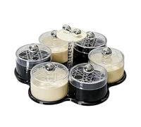 Plateau à collations - Solution de Stockage des Aliments Anti-poussière, Couvercle Transparent - Style Profil Rond, pivotant à 360 degrés | Joint d'étanchéité hermétique, matériau Composite de