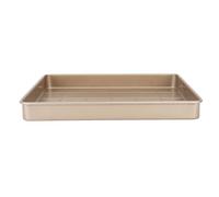 Plateau à cuisson à pâtisserie en acier en carbone multifonctionnel plateau de four non bâton pour les gâteaux à pâte feuille (Rouge)