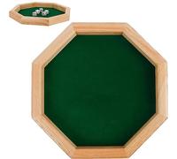 Plateau à dés en Bois, Plateau octogonal à Doublure en Feutre, Porte-Monnaie pour dés, clés pour Les Jeux de dés comme RPG et DND