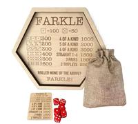 Plateau À Dés Farkle, Jeu De Dés Farkle De 7,09 Pouces avec 6 Dés, Jeu De Dés Classique Farkle, Jeu De Dés Farkle Amusant pour Enfant Et Adultes, Jeu Farkle Familial pour des Heures De Plaisir