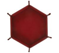 Plateau à Dés Hexagonal Pliable en PU et Velours, Boîte de Rangement | Organisation D’objets à Maison, Finition Simple et Soignée, Aspect Élégant, Usage Décoratif Discret