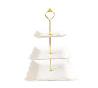 Plateau à dessert carré à 3 niveaux pour dessert de cupcake aux bonbons pour la fête d'anniversaire de mariage