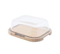 Plateau à fromage compact en bambou avec couvercle en verre