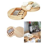 Plateau À Fromage - Livoo - Bois Naturel - Pivotant - 4 Ustensiles - Bois D'hévéa