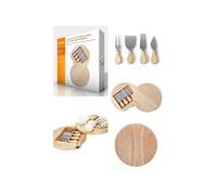 Plateau À Fromage - Livoo - Pivotant - Bois Naturel - 4 Couteaux Inclus