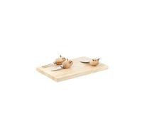 Kikkerland Set à fromage avec planche en bois et 3 couteaux Souris