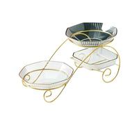 Plateau à Fruits à 3 Niveaux, léger, Transparent, de Luxe, Table de Salon, Assiette à Fruits, Plat de Fruits secs ménagers (Blanc Transparent)