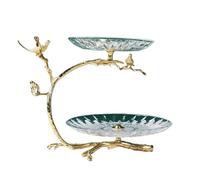 Plateau à fruits, Assiette à fruits maison salon Table basse assiette à Dessert Double couche assiette à gâteau ornements for cuisines Table à manger ensemble d'assiettes à collation