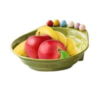 Plateau à fruits avec fourchettes, plateau de service de grande capacité, 6 fourchettes incluses, plateau de rangement pour collations, pour fête, maison, réunion de famille, après-midi, pique-nique