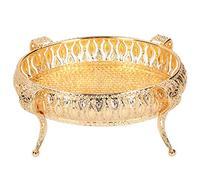 Plateau à Fruits en Alliage de Zinc Doré, 21×16×11cm Assiette de Service à Bonbons, Corbeille Ovales de Conservation de Desserts pour Présentation de Cupcakes, Décoration de Fêtes Anniversaire