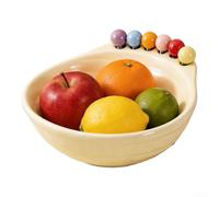 Plateau à fruits moderne minimaliste en ABS, assiette de service spacieuse pour salon, table basse, décoration de table basse, noir, rouge, crème, 23 x 22 x 11,5 cm, facile à nettoyer, présentoir à