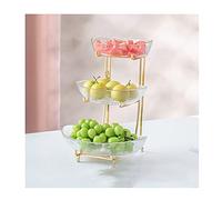 Plateau à fruits, plateau, corbeille à fruits, sup 3-Tier Glass Fruit Basket Serving Tray - Modern Multi-Layer Snack Tray for Living Room & Coffee Table
