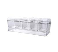 Plateau à fruits | Plateau de service transparent pour condiments, plateau glacé avec plusieurs compartiments, plateau de nourriture froide avec glaçons en dessous pour servir des aliments