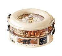 Plateau à fruits rotatif avec couvercle, boîte de rangement empilable de style vintage avec joint en silicone, plateau de séparation multicouche pour l'organisation de la cuisine, décoration de fête