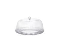 Plateau à gâteau avec cloche en plastique transparent diamètre 32,5 cm - -