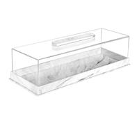 Plateau à gâteau, grand présentoir à gâteau rectangulaire avec couvercle, support à dessert réutilisable, vitrine transparente pour le thé de l'après-midi pour fête, maison, cuisine, mariage