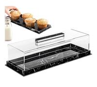 Plateau À Gâteaux avec Couvercle - Support À Dessert Rectangulaire en Acrylique, Vitrine À Pâtisserie Multifonctionnelle, Récipient De Rangement Robuste, Plateau De Service Distinctif | Magnifique