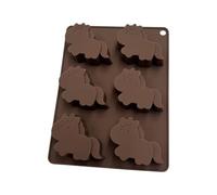 Plateau à glace en forme de cheval, moules en Silicone à 6 cavités pour la fabrication de desserts chocolat, de cocktails, de boissons, de fête, bloc de congélation