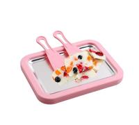 Plateau À Glace Roulé - Acier Inoxydable De Qualité Alimentaire Avec 2 Grattoirs | Froide Portative De Crème Glacée Pour La D'usage Professionnel, Maison De Café En Plein Air De Partie D