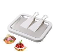 Plateau à glace roulé - Gadget de cuisine en acier inoxydable de qualité alimentaire avec 2 grattoirs | Machine à glace portable pour, fêtes, restaurants, cafés et collations d'été à la maison