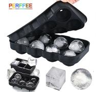 Plateau à glaçons en Silicone, moule de congélateur de boules de glace carré avec couvercle, 4/6/8 grilles pour whisky, Cocktail, café, accessoires 4 Grids Ice Cube
