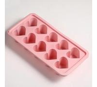 Plateau à glaçons, moule en silicone à cubes facile à démouler, réutilisable en forme de cœur d’amour rose, bleu et rouge, avec 10 compartiments, moule à cupcakes pour la cuisson et la congélation