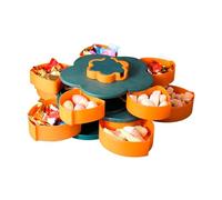 Plateau à goûter - 27,5 x 23 x 14 cm - Organiseur rotatif double couche en forme de fleur, plateau de service rotatif en ABS | Présentoir à apéritif pour la maison, pique-nique, fête, apéritif pour