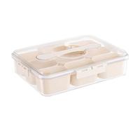 Plateau à goûter avec couvercle, récipient divisé à 9 compartiments, 31 x 24,1 cm, poignée pratique, facile à transporter, bol mixte, plateau de service portable pour bonbons, fruits, noix et