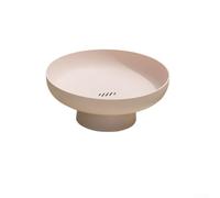 Plateau à goûter contemporain pour fruits, pains et friandises avec fond creux, facile à nettoyer, base amovible (rose)