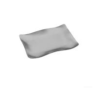 Plateau à goûter en acier inoxydable avec bords élégants en forme de vague, assiette de service irrégulière pour desserts, fruits de mer et collations, design empilable en argent pour la maison ou le