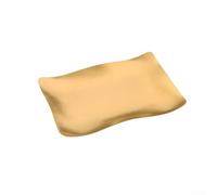Plateau à goûter en acier inoxydable doré avec bord élégant en forme de vague, assiette de service irrégulière pour desserts, collations, fruits de mer, empilable et passe au lave-vaisselle, 21,8 x