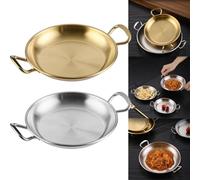 Plateau à goûter ergonomique en acier inoxydable à double oreille, pour fruits secs et collations sur plaque à induction (2)