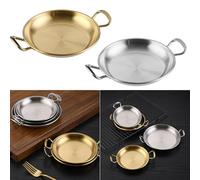 Plateau à goûter ergonomique en acier inoxydable à double oreille, pour fruits secs et collations sur plaque à induction (3)